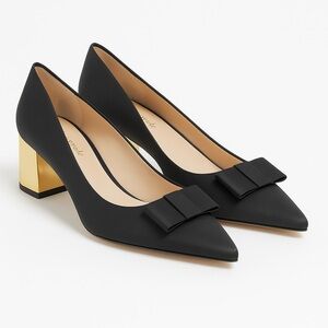 Lord & Taylor Black Satin Darcy Pump - Size 6.5